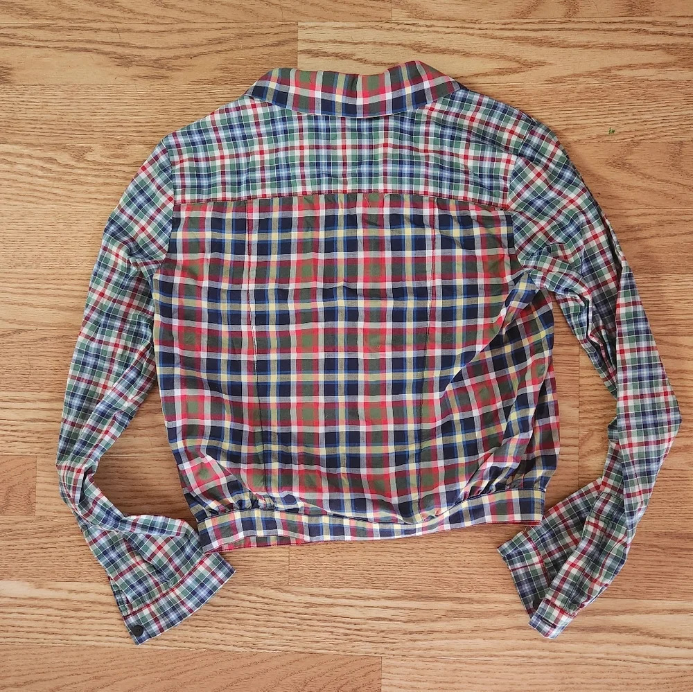 EUC Victoria Beckham Jeans Multi Check Button Down Shirt, Size S/US 2 or UK 6 - Picture 7 of 9